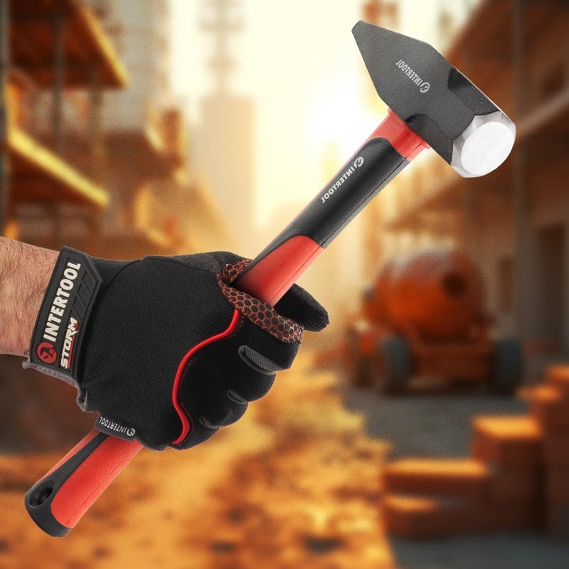 INTERTOOL Black Smith’s Hammer | 40 oz (2.5 lbs) Metal Working Tool with Shock Absorbing Anti-Slip Fiberglass Handle HT08-0251 - Image 5